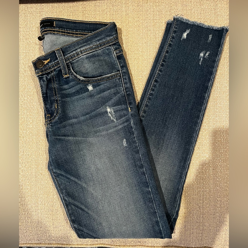 Flying Monkey Distressed Frey Hem Skinny Jeans